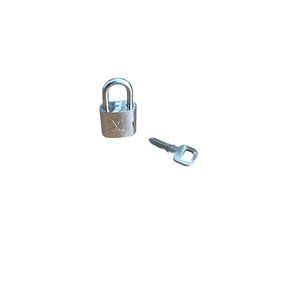LOUIS VUITTON: Silver/Brass, Metal "LV" Logo Padlock #313 (1167)